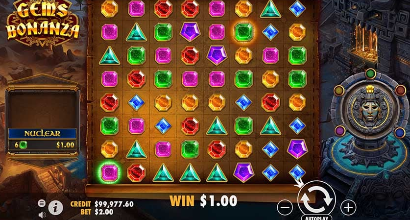 Gems Bonanza, prêmios, gemas, caça-níqueis